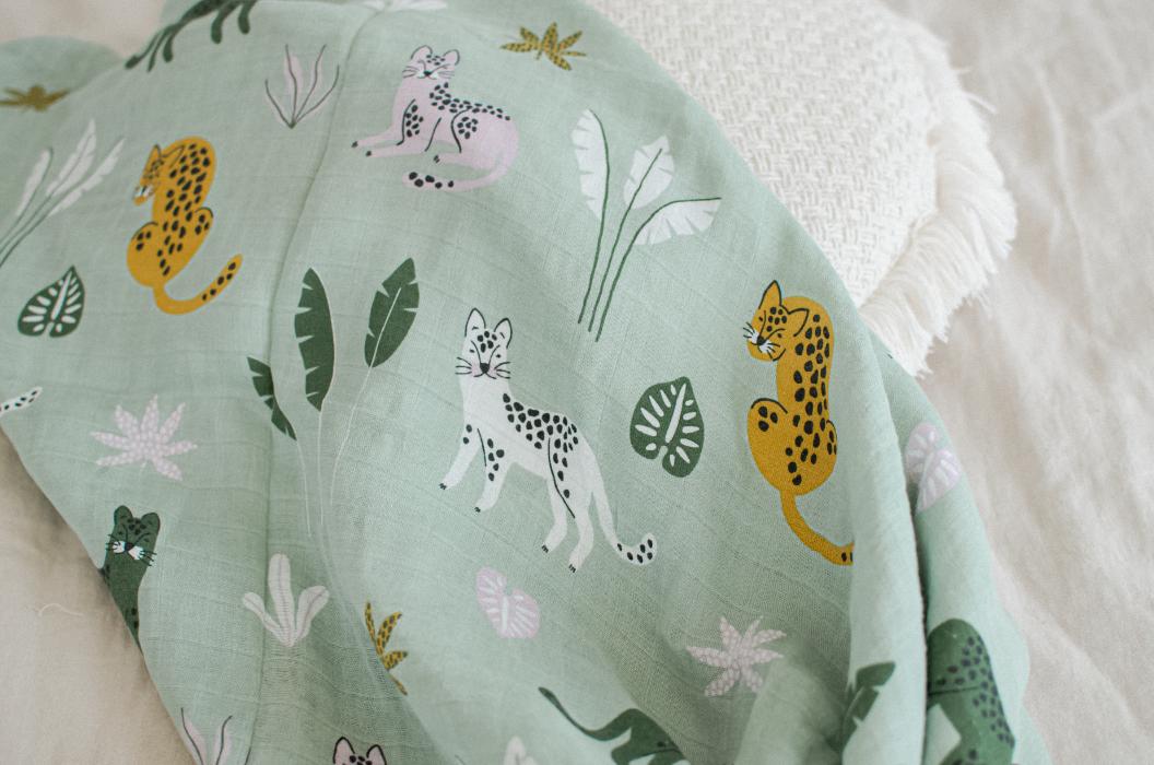 Muslin Cotton Swaddle - Jungle Cuddle